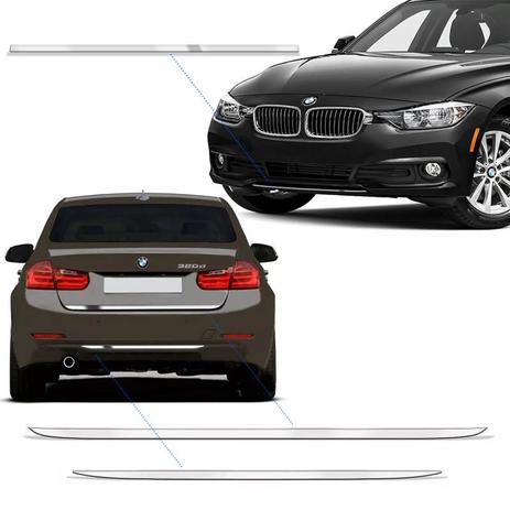 Kit Frisos Traseiros E Dianteiro Bmw 320 328 14/2015 Cromado - Sportinox Menor preço em Kit Frisos Traseiros E Dianteiro Bmw 320 328 14/2015 Cromado - Sportinox