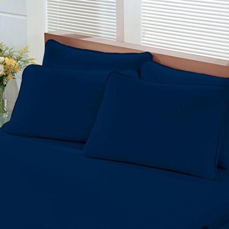 Kit Fronha Malha Lisa 4 Peças Azul Marinho - Portallar Menor preço em Kit Fronha Malha Lisa 4 Peças Azul Marinho - Portallar
