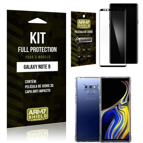 Kit Full Protection Samsung Note 9 Capa Anti Impacto + Película de Vidro 3D - Armyshield Menor preço em Kit Full Protection Samsung Note 9 Capa Anti Impacto + Película de Vidro 3D - Armyshield