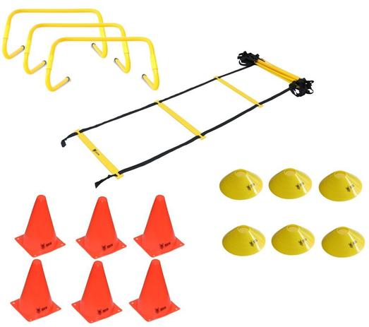 Kit Funcional Escada de Agilidade + 3 Barreiras + 6 Cones + 6 Chapéu Chinês - Odin fit Menor preço em Kit Funcional Escada de Agilidade + 3 Barreiras + 6 Cones + 6 Chapéu Chinês - Odin fit