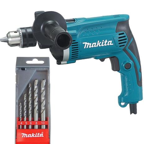 Kit Furadeira de Impacto HP1630 + Kit de Brocas CT Concreto 5 Pç D-03894- Makita Menor preço em Kit Furadeira de Impacto HP1630 + Kit de Brocas CT Concreto 5 Pç D-03894- Makita