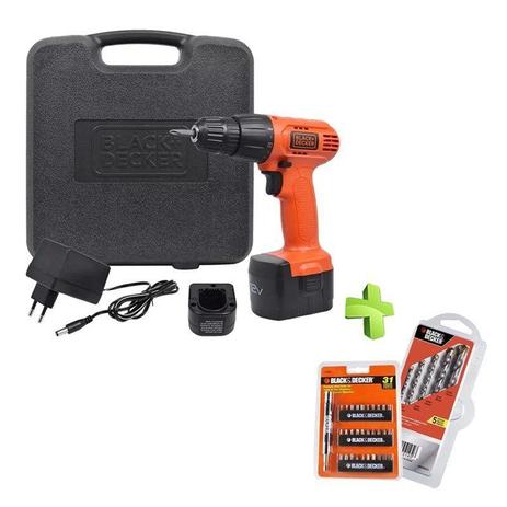 Kit Furadeira/ Parafusadeira 12V + Brocas 5 Peças e Kit Parafusar 31 Peças Black + Decker Menor preço em Kit Furadeira/ Parafusadeira 12V + Brocas 5 Peças e Kit Parafusar 31 Peças Black + Decker