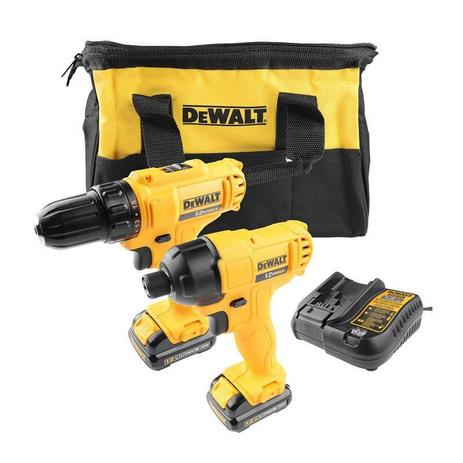 Kit Furadeira/ Parafusadeira 3/8" + Parafusadeira de Impacto 1/4" com Bolsa Dck199c2-Br Dewalt Menor preço em Kit Furadeira/ Parafusadeira 3/8" + Parafusadeira de Impacto 1/4" com Bolsa Dck199c2-Br Dewalt