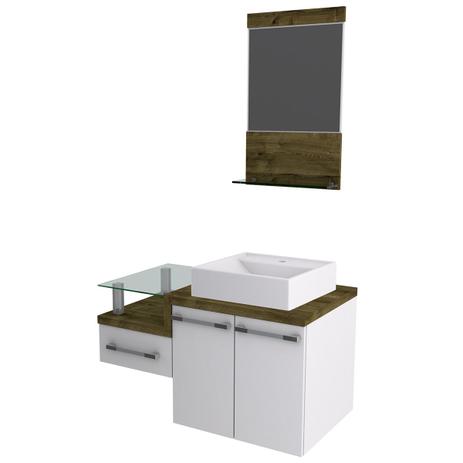 Kit Gabinete Compace Legno 831 Cuba E Espelheira Branco/Vermont Dark é ruim? Kit Gabinete Compace Legno 831 Cuba E Espelheira Branco/Vermont Dark é boa?