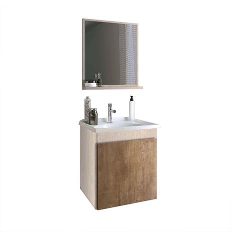 Kit Gabinete Suspenso Gaam Slin 400 Rovere E Wengue Cuba E Espelho Menor preço em Kit Gabinete Suspenso Gaam Slin 400 Rovere E Wengue Cuba E Espelho