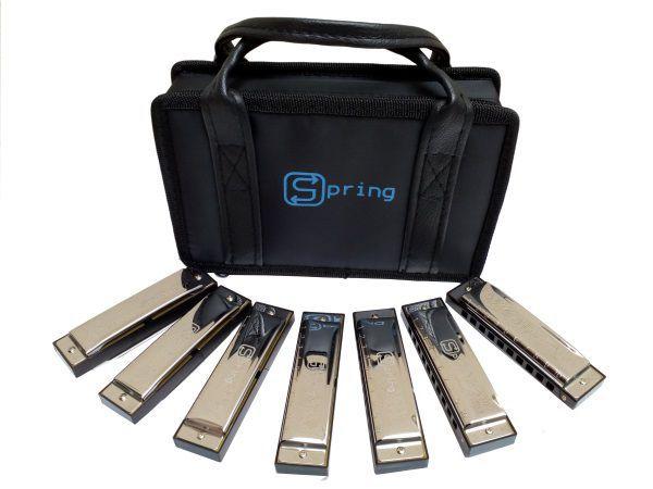 Kit Gaitas de Boca 7 peças com Estojo Spring Menor preço em Kit Gaitas de Boca 7 peças com Estojo Spring