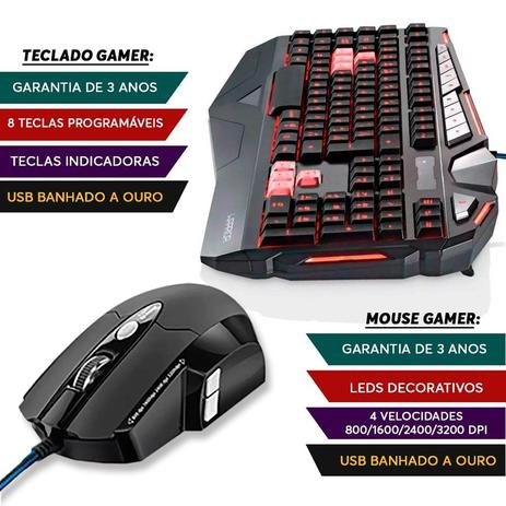 Kit Game Warrior Teclado + Mouse 06 Botões - Multilaser Menor preço em Kit Game Warrior Teclado + Mouse 06 Botões - Multilaser