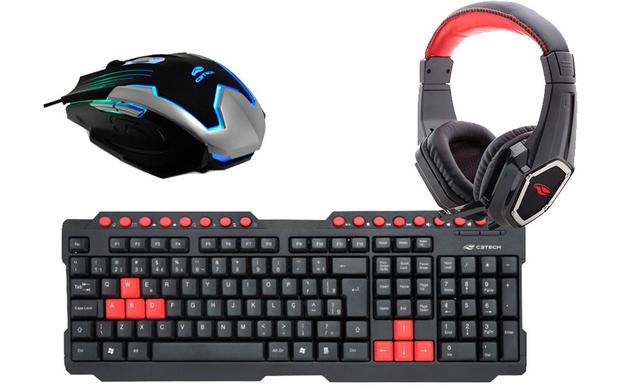 Kit Gamer Crow - Teclado + Mouse + HeadPhone - C3 tech Menor preço em Kit Gamer Crow - Teclado + Mouse + HeadPhone - C3 tech