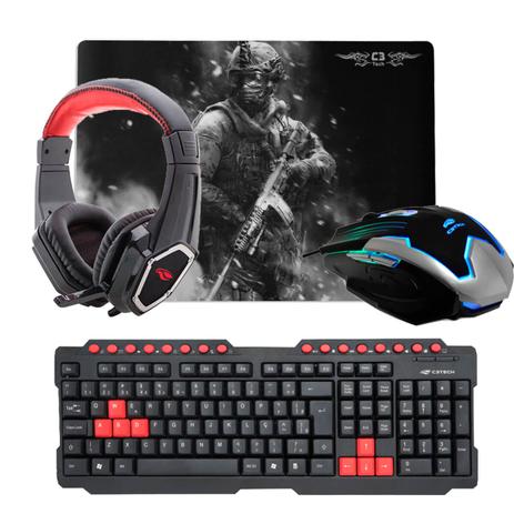 Kit Gamer Crow - Teclado + Mouse + HeadPhone + MousePad - C3 tech Menor preço em Kit Gamer Crow - Teclado + Mouse + HeadPhone + MousePad - C3 tech
