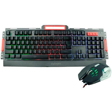 Kit Gamer Exbom BK-G3000 Teclado Semi Mecânico Acabamento Metal Iluminação LED RGB + Mouse 3200 DPI Menor preço em Kit Gamer Exbom BK-G3000 Teclado Semi Mecânico Acabamento Metal Iluminação LED RGB + Mouse 3200 DPI