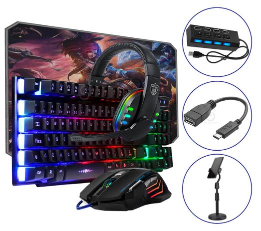 Kit Gamer Mobilador Headset Suporte Mousepad Teclado B-MAX Menor preço em Kit Gamer Mobilador Headset Suporte Mousepad Teclado B-MAX