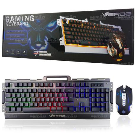 Kit Gamer mouse e teclado com Led Chroma Color - JP-133 - Verde Menor preço em Kit Gamer mouse e teclado com Led Chroma Color - JP-133 - Verde