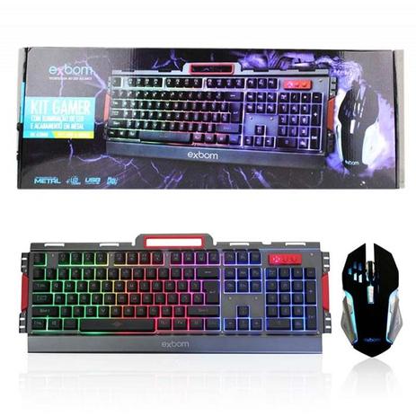 Kit Gamer Teclado e Mouse com LED e Fio - BK-G3000 - Exbom Menor preço em Kit Gamer Teclado e Mouse com LED e Fio - BK-G3000 - Exbom
