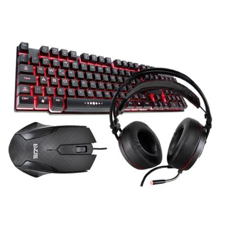 Kit Gamer Teclado Iluminado + Headset Premium + Mouse - Evus Menor preço em Kit Gamer Teclado Iluminado + Headset Premium + Mouse - Evus