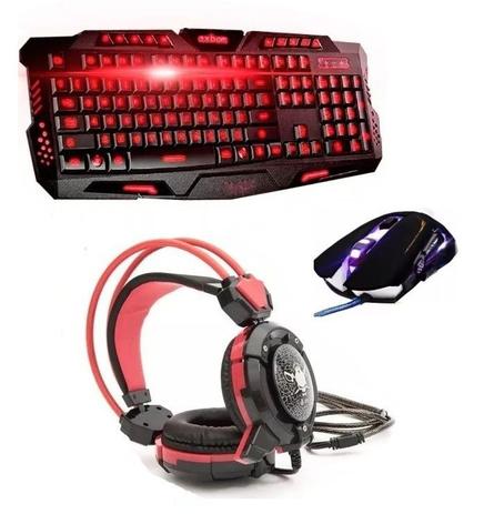 Kit Gamer teclado + Mouse 7d + Headphone Gh-x30 + Mousepad pro - Exbom Menor preço em Kit Gamer teclado + Mouse 7d + Headphone Gh-x30 + Mousepad pro - Exbom