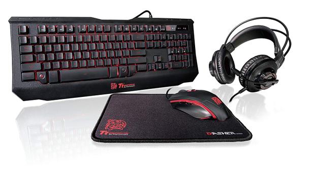 Kit Gamer Teclado + Mouse + Headset + Mouse PAD Thermaltake TT ESPORTS Knucker KB-GCK-PLBLPB-01 Menor preço em Kit Gamer Teclado + Mouse + Headset + Mouse PAD Thermaltake TT ESPORTS Knucker KB-GCK-PLBLPB-01