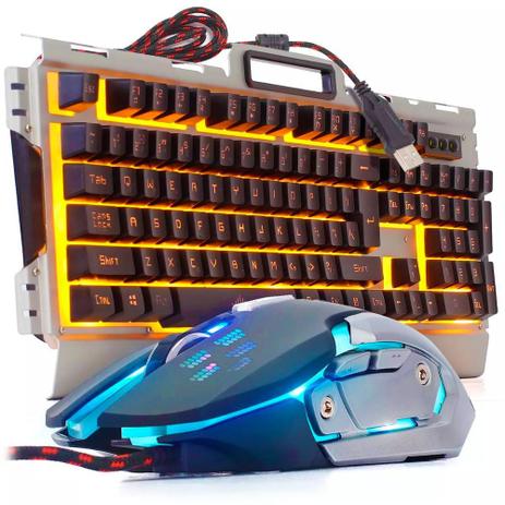Kit Gamer Teclado + Mouse Semi Mecanico Iluminado Led Usb - Infokit Menor preço em Kit Gamer Teclado + Mouse Semi Mecanico Iluminado Led Usb - Infokit