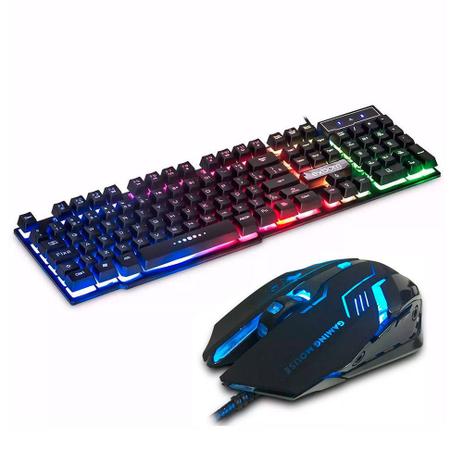 Kit Gamer Teclado Semi Mecânico C/ Iluminação Led Rgb + Mouse Preto 3200dpi - Galviani - Knup Menor preço em Kit Gamer Teclado Semi Mecânico C/ Iluminação Led Rgb + Mouse Preto 3200dpi - Galviani - Knup