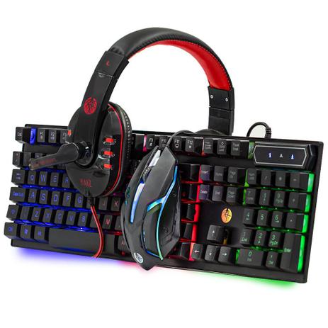 Kit Gamer Teclado Semi Mecanico, Mouse Led e Headset Haiz Menor preço em Kit Gamer Teclado Semi Mecanico, Mouse Led e Headset Haiz