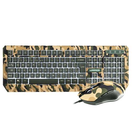 Kit Gamer Warrior Kyler Teclado E Mouse Camuflado com Fio USB Tc249 - Multilaser Menor preço em Kit Gamer Warrior Kyler Teclado E Mouse Camuflado com Fio USB Tc249 - Multilaser