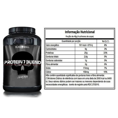 Kit Ganho De Massa - Protein 7 837g + Bcaa 2400 + Creatina + Coq - Black Skull Menor preço em Kit Ganho De Massa - Protein 7 837g + Bcaa 2400 + Creatina + Coq - Black Skull