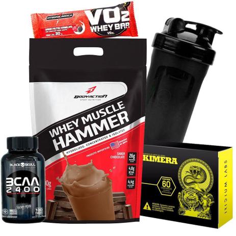 Kit Ganho de Massa Whey + Bcaa + Kimera - Body action Menor preço em Kit Ganho de Massa Whey + Bcaa + Kimera - Body action