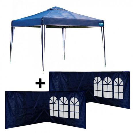 Kit Gazebo Tenda Azul Base e Topo 3m X 3m Altura 2,50m Dobravel + 4 Paredes em Oxford Mor Menor preço em Kit Gazebo Tenda Azul Base e Topo 3m X 3m Altura 2,50m Dobravel + 4 Paredes em Oxford Mor