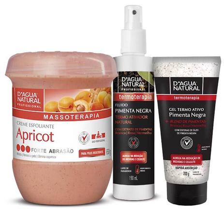 Kit Gel 200g+Fluido 190ml Pimenta Negra+Apricot Forte 650g - Dagua natural Menor preço em Kit Gel 200g+Fluido 190ml Pimenta Negra+Apricot Forte 650g - Dagua natural