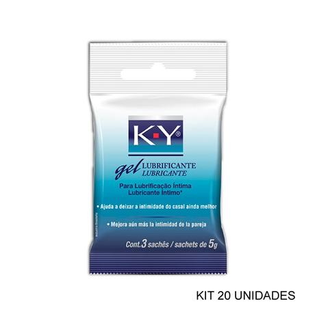 Kit Gel Lubrificante KY com 3 Sachês de 5g cada - 20 Unidades Menor preço em Kit Gel Lubrificante KY com 3 Sachês de 5g cada - 20 Unidades