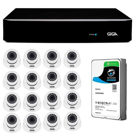 Kit Giga Security 16 Câmeras HD 720p GS0015 + DVR com HD 1TB Seagate + Acessórios Menor preço em Kit Giga Security 16 Câmeras HD 720p GS0015 + DVR com HD 1TB Seagate + Acessórios