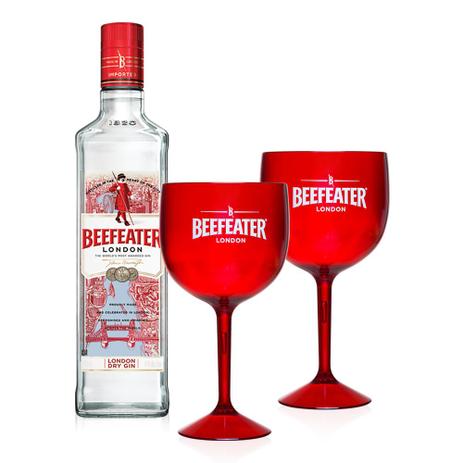 Kit Gin Beefeater London Dry 750ml + 2 Taças Menor preço em Kit Gin Beefeater London Dry 750ml + 2 Taças
