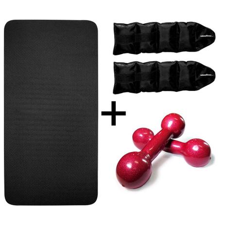 Kit Ginástica Colchonete Halteres 2 kg Tornozeleira 4kg - Natural fitness Menor preço em Kit Ginástica Colchonete Halteres 2 kg Tornozeleira 4kg - Natural fitness