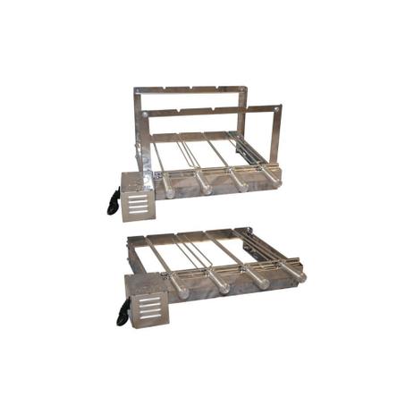 Kit Giratório Baixo em Aço Inox para Churrasqueira 33x62x45cm com 4 Espetos - Santa edwirges Menor preço em Kit Giratório Baixo em Aço Inox para Churrasqueira 33x62x45cm com 4 Espetos - Santa edwirges
