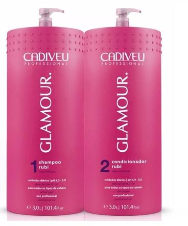 Kit Glamour Rubi Cadiveu Professional Shampoo e Condicionador 3L Menor preço em Kit Glamour Rubi Cadiveu Professional Shampoo e Condicionador 3L