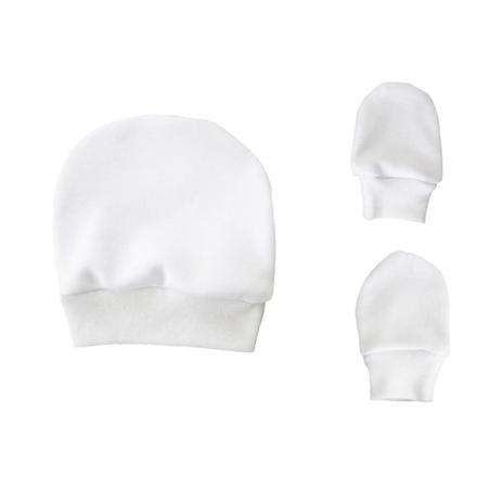 Kit Gorro e Par de Luvas Prematuro Branco - Lene Baby Menor preço em Kit Gorro e Par de Luvas Prematuro Branco - Lene Baby