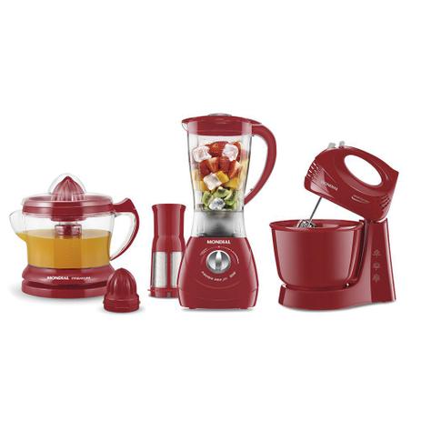Kit Gourmet Mondial Vermelho KT-70 220V Menor preço em Kit Gourmet Mondial Vermelho KT-70 220V