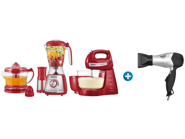Kit Gourmet Red Premium - Mondial + Secador de Cabelo 220V Menor preço em Kit Gourmet Red Premium - Mondial + Secador de Cabelo 220V