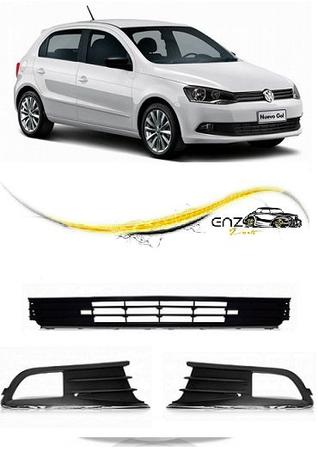Kit Grade Inferior Central e Grades dos Milha com Friso Cromado Voyage Gol G6 2013 2014 2015 - Volkswagen Menor preço em Kit Grade Inferior Central e Grades dos Milha com Friso Cromado Voyage Gol G6 2013 2014 2015 - Volkswagen