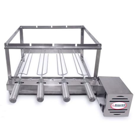 Kit Grill Inox 4 Espetos Bivolts (Lado Direito) - Brasa Grill Menor preço em Kit Grill Inox 4 Espetos Bivolts (Lado Direito) - Brasa Grill