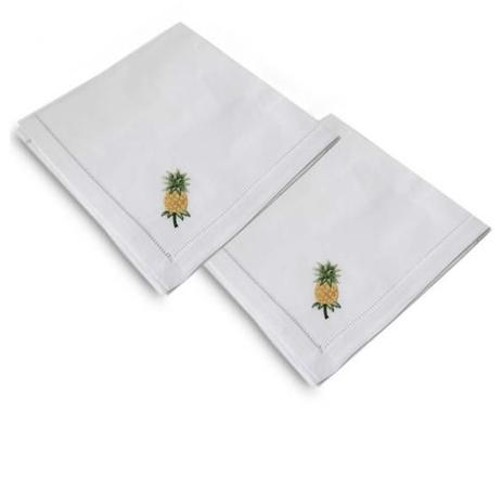 Kit Guardanapo 2 Peças Ponto Ajour Bordado Abacaxi - Niazitex Menor preço em Kit Guardanapo 2 Peças Ponto Ajour Bordado Abacaxi - Niazitex