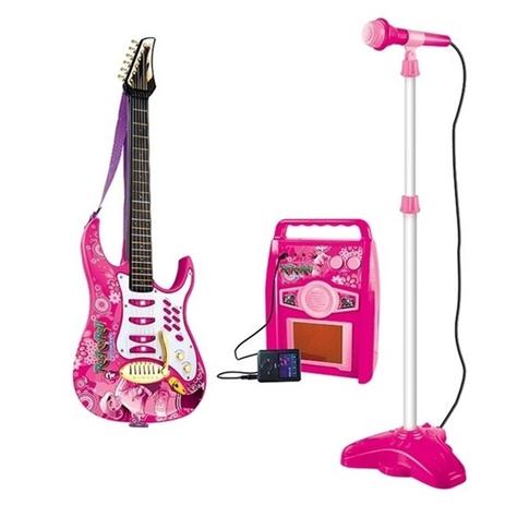 Kit guitarra musical infantil rocky girl com amplificador e microfone pedestal rosa menina - Faça resolva Menor preço em Kit guitarra musical infantil rocky girl com amplificador e microfone pedestal rosa menina - Faça resolva