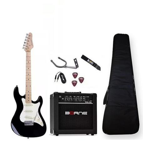 Kit Guitarra Strinberg STS100 BK Caixa 15W Cabo Correia Capa Menor preço em Kit Guitarra Strinberg STS100 BK Caixa 15W Cabo Correia Capa
