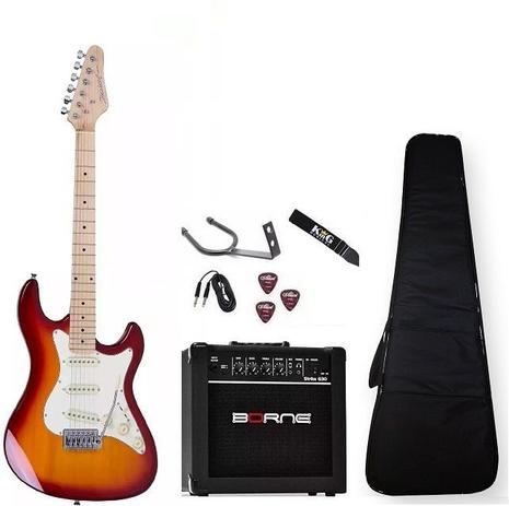 Kit Guitarra Strinberg Sts100 Cs Caixa Capa Correia Cabo Menor preço em Kit Guitarra Strinberg Sts100 Cs Caixa Capa Correia Cabo