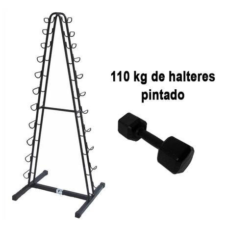 Kit Halter Sextavado Pintado 1 a 10kg + Suporte Polimet 11 pares - Rythmoon Menor preço em Kit Halter Sextavado Pintado 1 a 10kg + Suporte Polimet 11 pares - Rythmoon