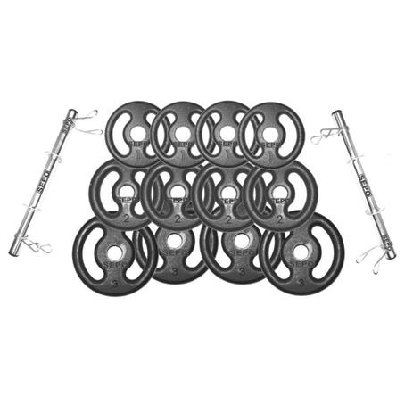 Kit Halteres de Anilhas e Barras Fitness - 24 Kg - Sepo - Pesos Menor preço em Kit Halteres de Anilhas e Barras Fitness - 24 Kg - Sepo - Pesos