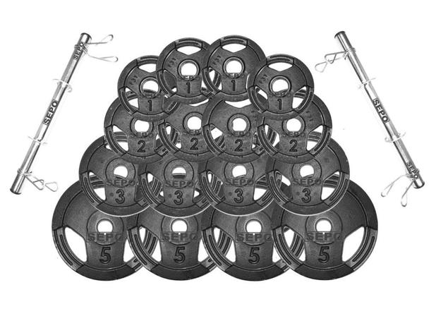 Kit Halteres de Anilhas Sport Luxo e Barras Fitness - 44 Kg - Sepo - pesos é boa?