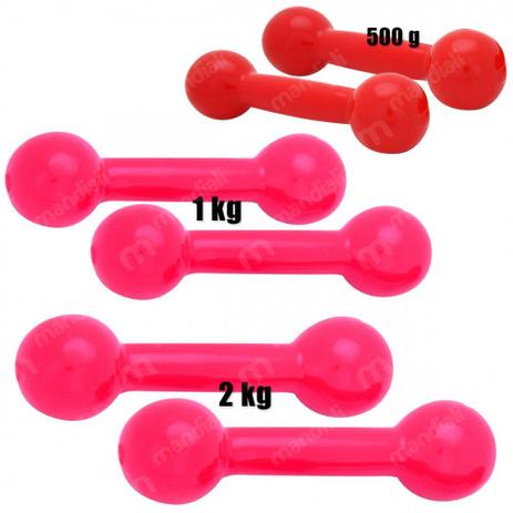 Kit Halteres Emborrachados com 2 de 500g + 2 de 1kg + 2 de 2kg Mega Peso Menor preço em Kit Halteres Emborrachados com 2 de 500g + 2 de 1kg + 2 de 2kg Mega Peso