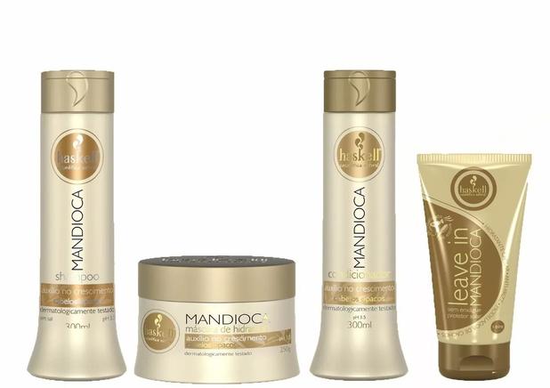 Kit Haskell Mandioca Shampoo Condicionador Máscara Leave in Menor preço em Kit Haskell Mandioca Shampoo Condicionador Máscara Leave in