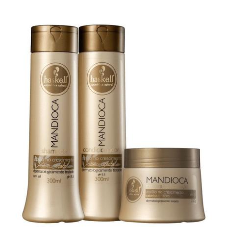 Kit Haskell Mandioca Xampu Shampoo Condicionador 300 ml Máscara 250g -