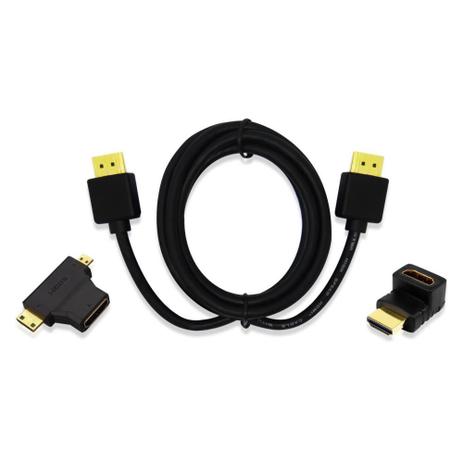 Kit HDMI HDMI 1.4 + Adaptador T+l - Multilaser WI289 Menor preço em Kit HDMI HDMI 1.4 + Adaptador T+l - Multilaser WI289